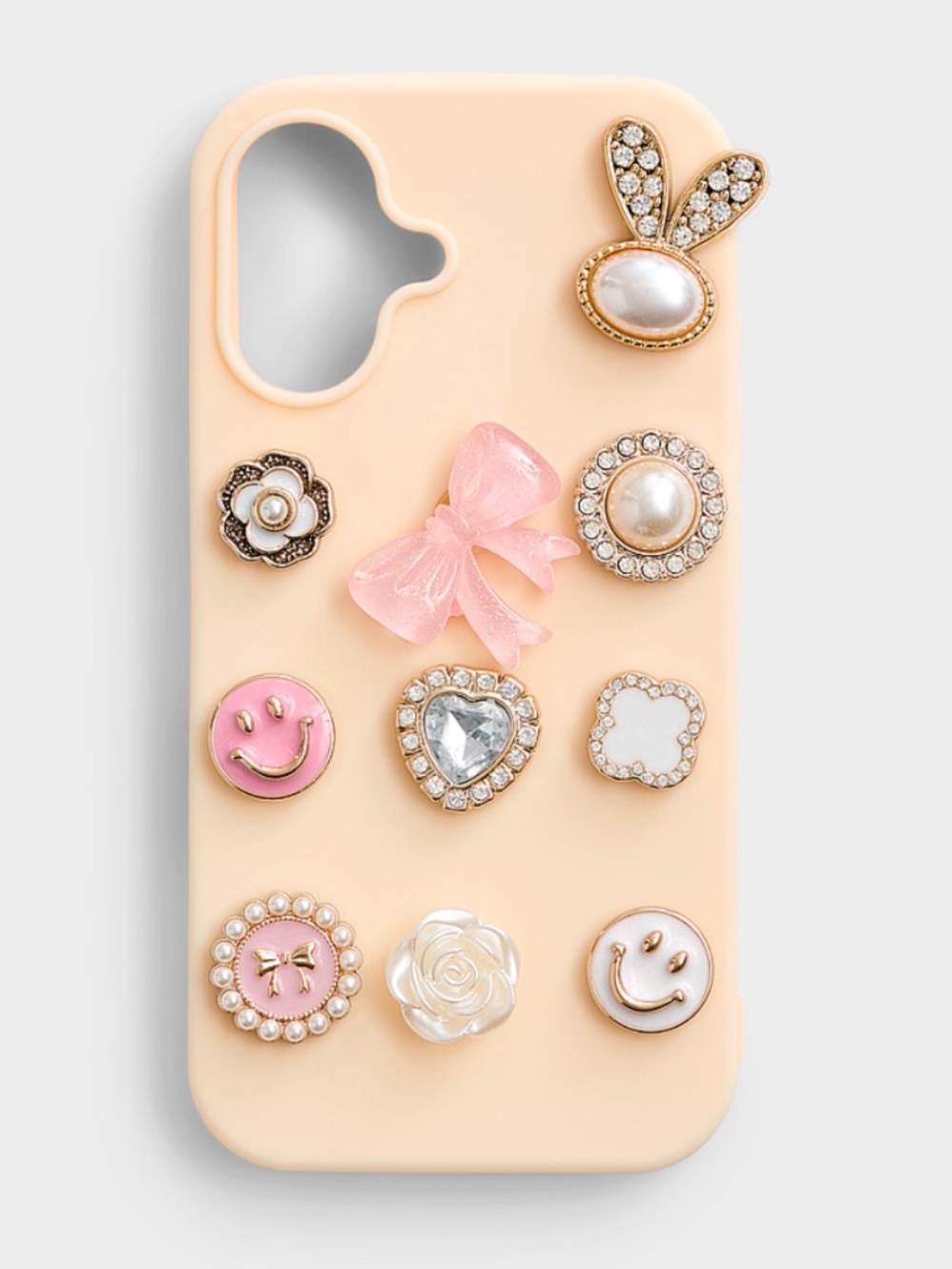 Cream beige jeweled charm iPhone 16 case NWT